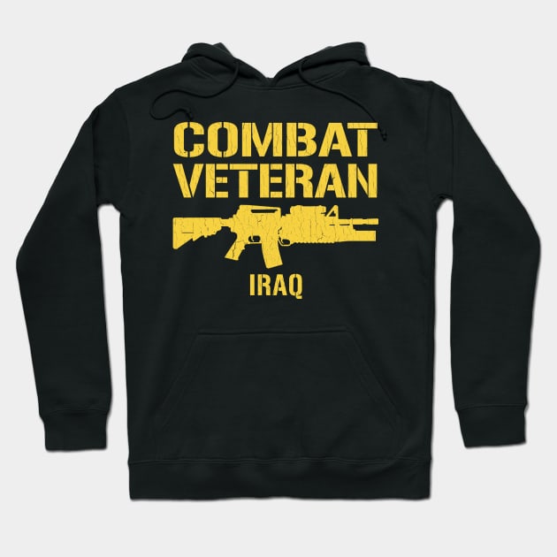Combat Veteran - IRAQ (vintage distressed look) Hoodie by robotface